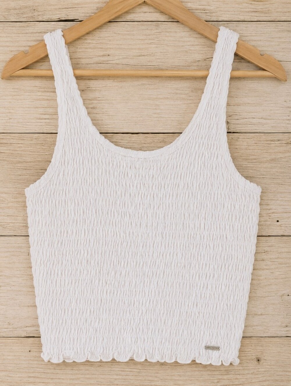 Hollister White Smocked Tank Top Size S